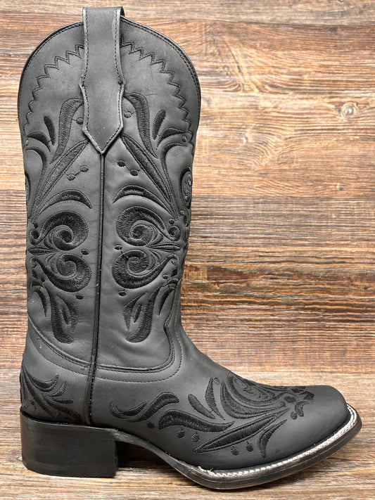 l5464 Women's Circle-G Black Filigree Square Toe Western Boot by Corral