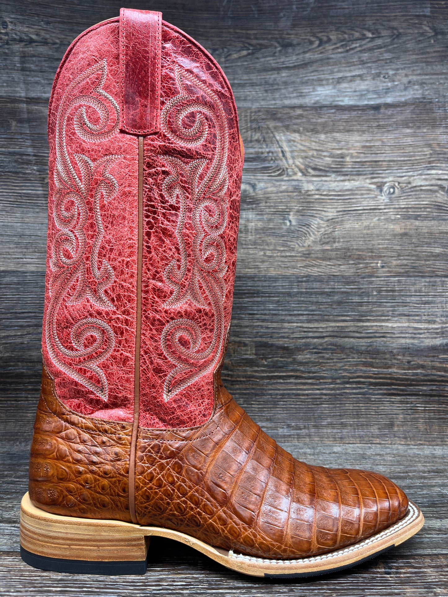 hp8003 Men's Belly-Cut Caiman Square Toe Western Boot by Horse Power