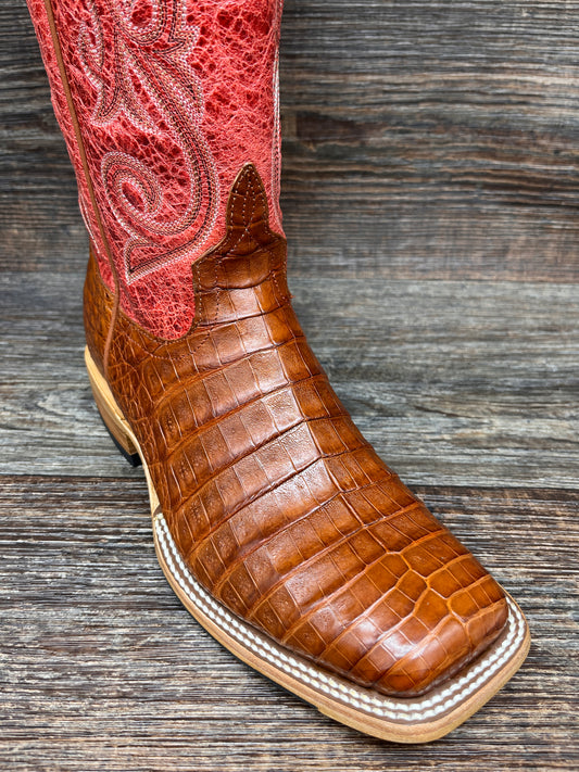 hp8003 Men's Belly-Cut Caiman Square Toe Western Boot by Horse Power