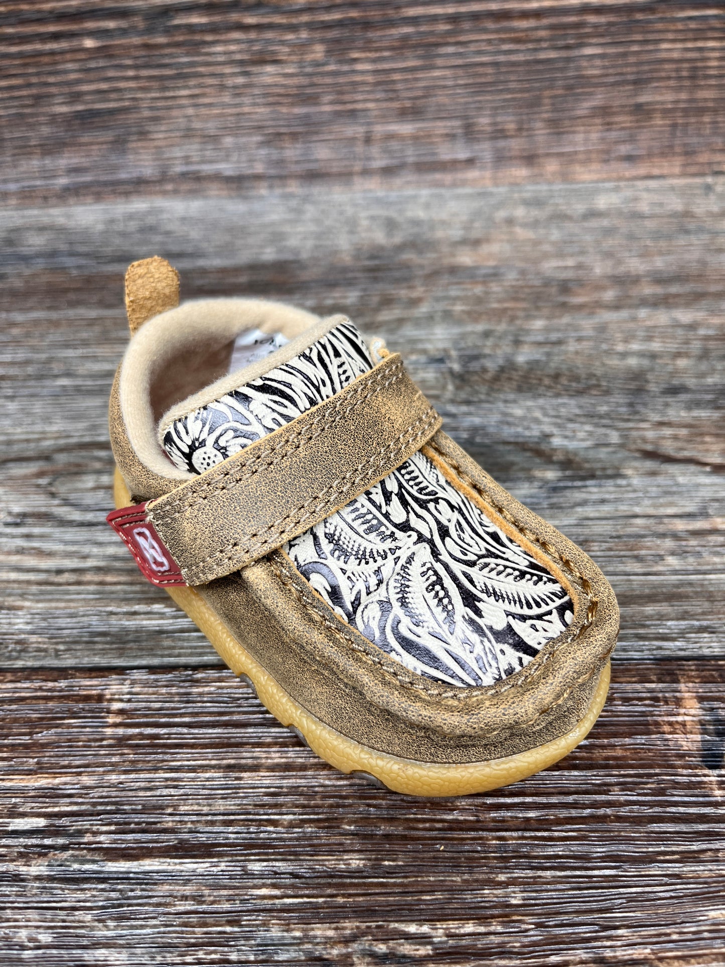 ica0030 Infant & Toddler Tooled Leather Driving Mocs by Twisted X