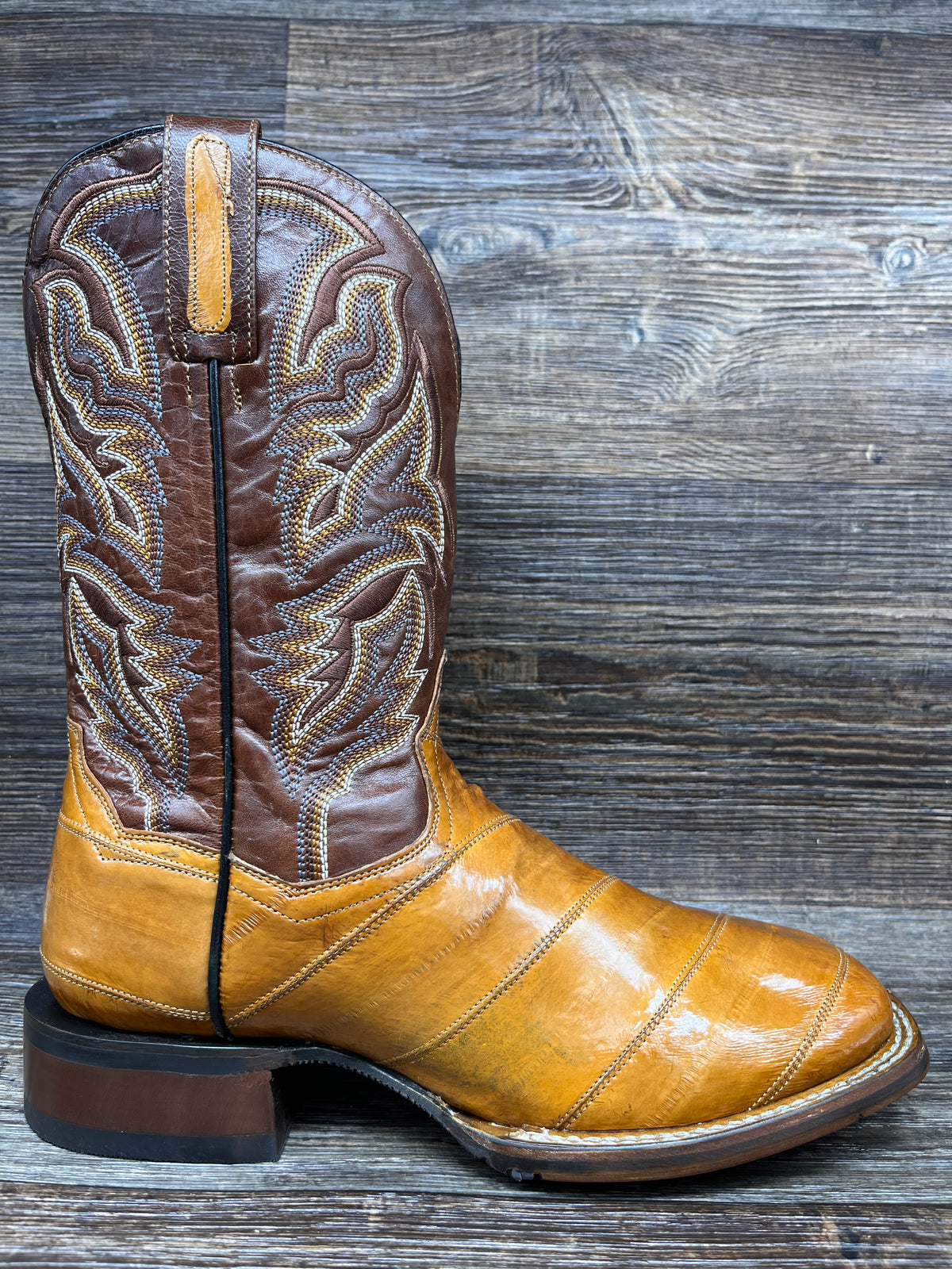 Eel Skin And Cow leather Dan Post Boots Dan Post Ladies 7 C Exotic Brown Eel Skin Leather Western  main image 2