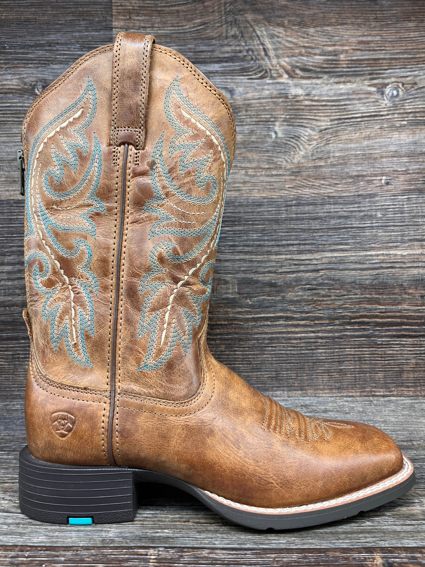 10044432 Women's Round Up Back Zip Square Toe Western Boot by Ariat
