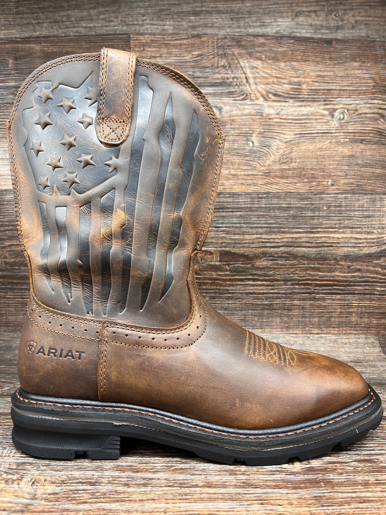 10044505 Men's Sierra Shock Shield Patriot Work Boot by Ariat Rushing