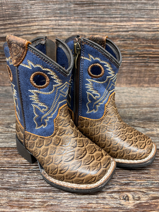 A441000202 Toddler's Ariat Orlando Fish Print Square Toe Western Boot by M&F Western Products