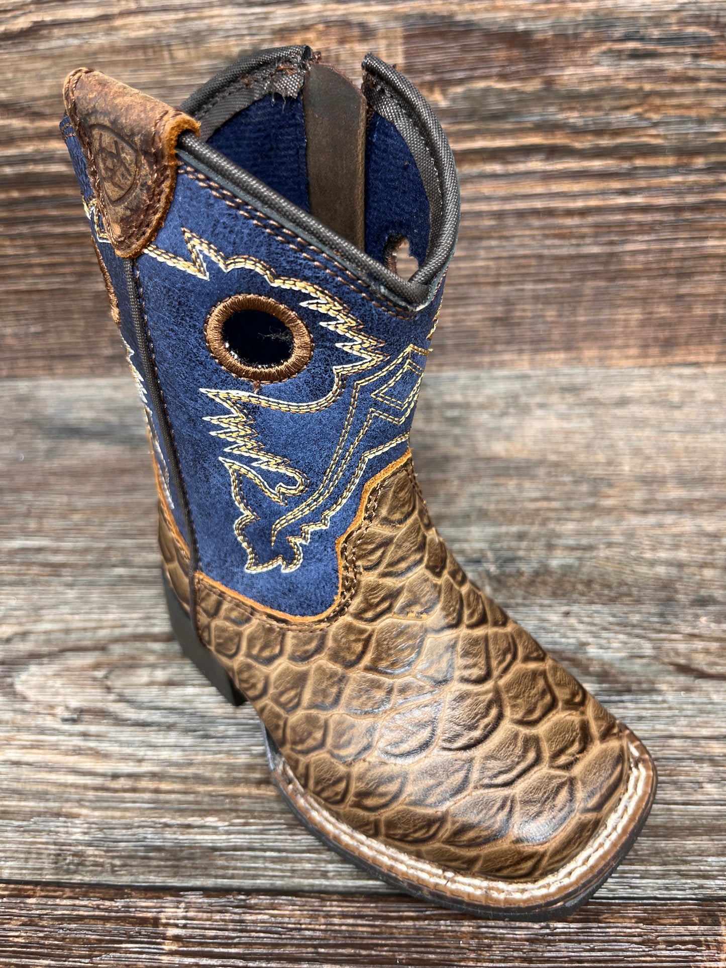 A441000202 Toddler's Ariat Orlando Fish Print Square Toe Western Boot by M&F Western Products