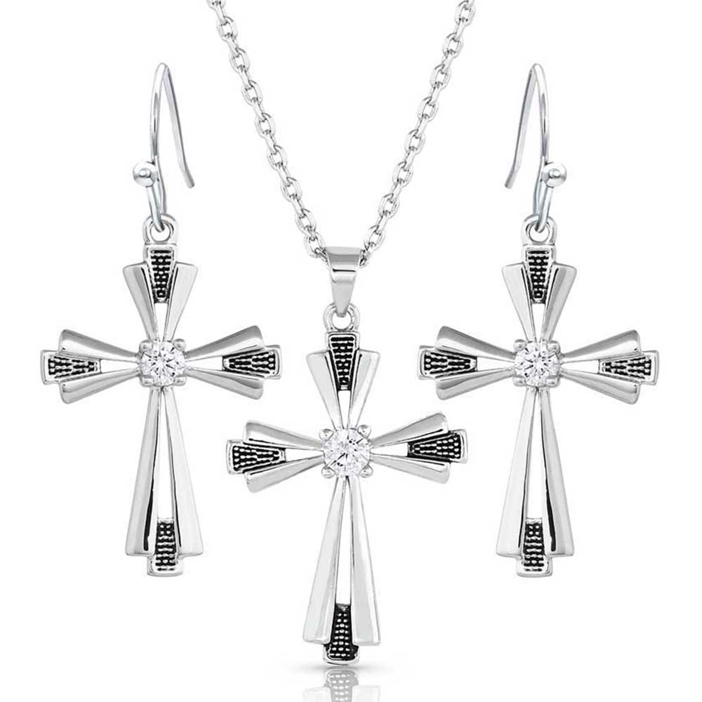 js5176 Extended Faith Cross Jewelry Set by Montana Silversmiths