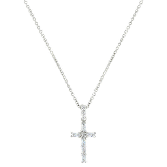 nc3239 Acadian Cross Baguette Necklace by Montana Silversmiths