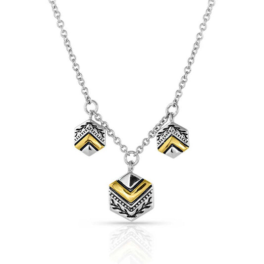 nc4947 Chevron Silver Necklace by Montana Silversmiths