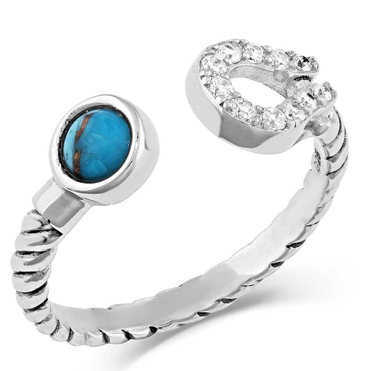 rg5157 Infinite Luck Turquoise Wrap Ring by Montana Silversmiths