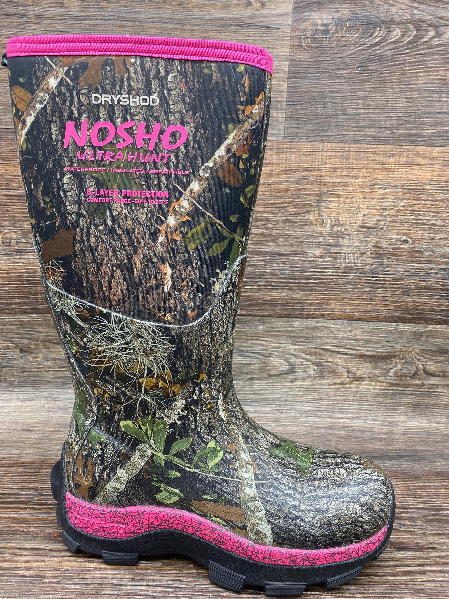 mbm-wh-pn Women's NoSho Ultra Hunt Cold Conditions Rubber Boot by DryShod