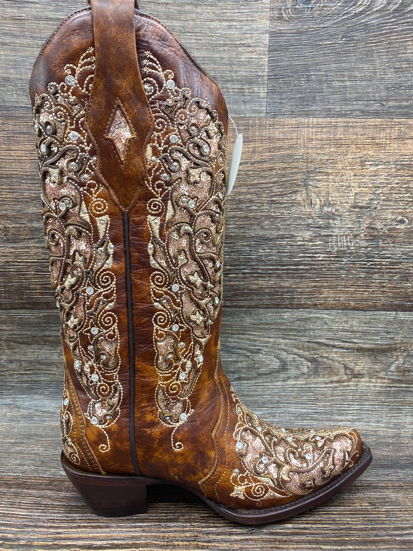 a3671 Women’s Inlay & Embroidery Snip Toe Western Boot by Corral