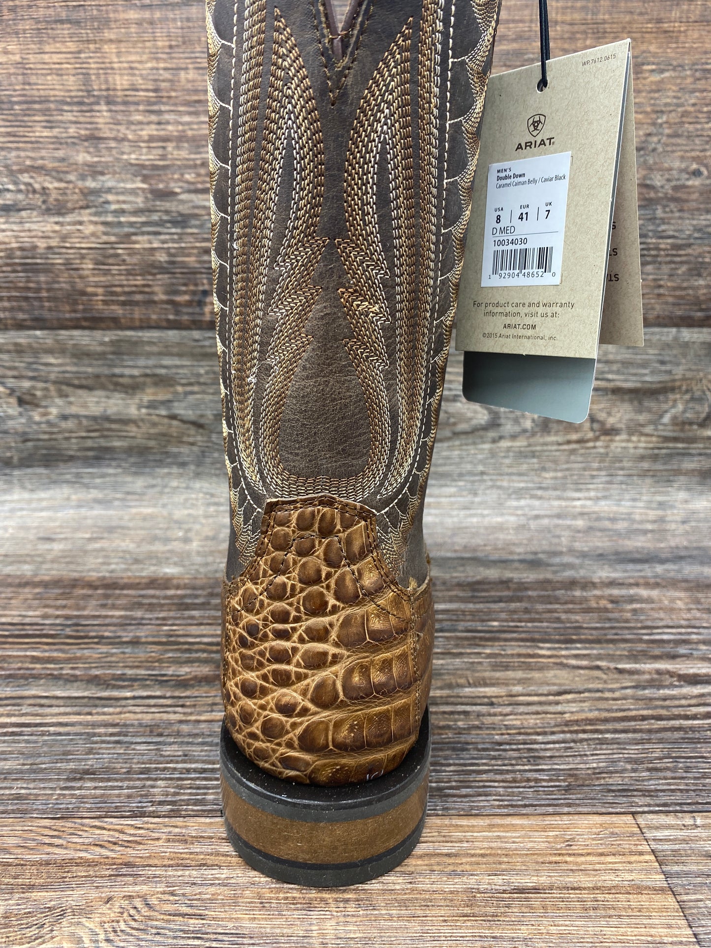 10034030 Men’s Double Down genuine Caiman Square Toe by Ariat