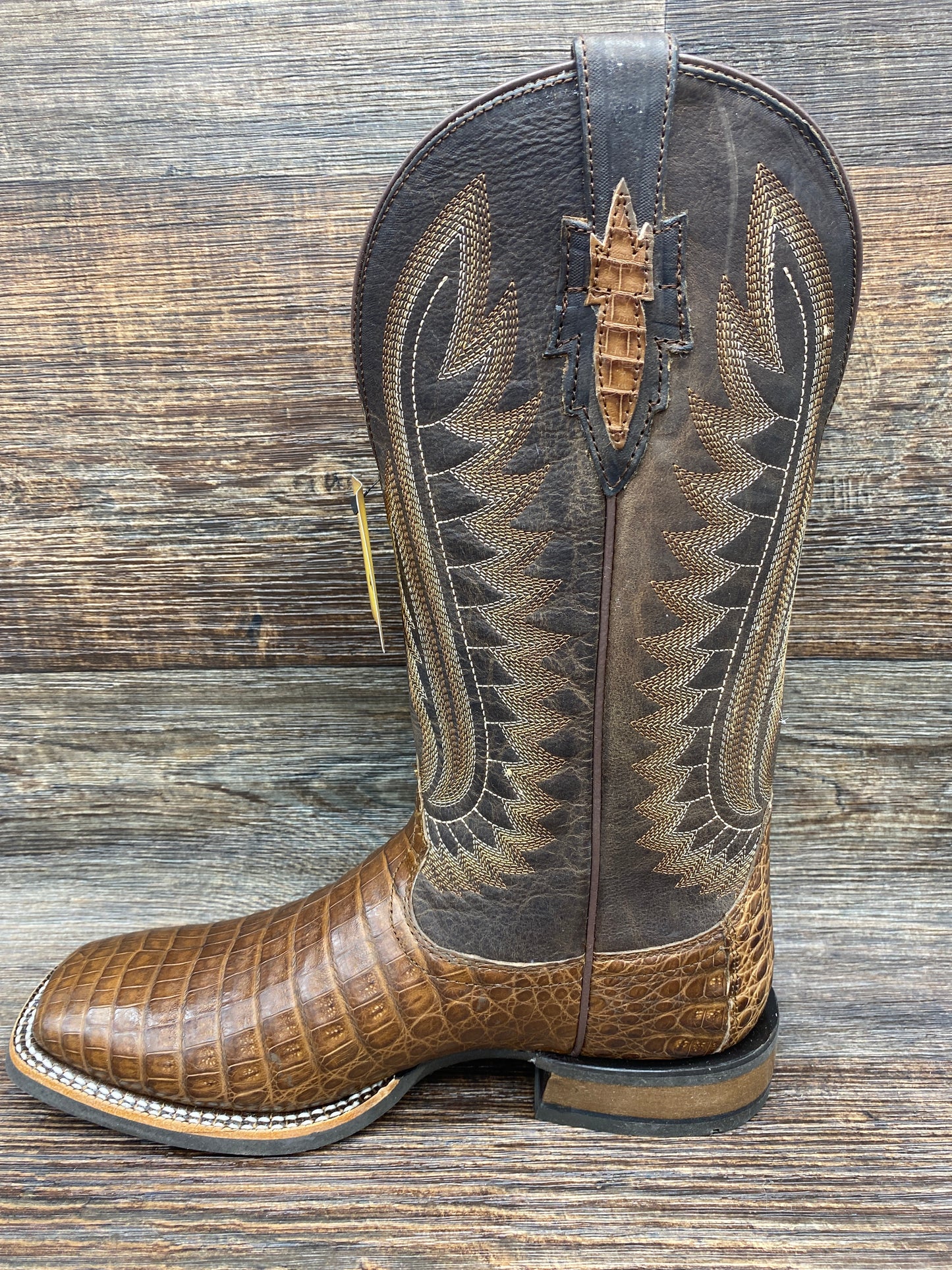 10034030 Men’s Double Down genuine Caiman Square Toe by Ariat