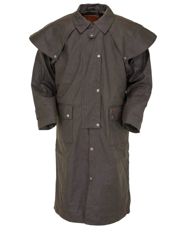 2042-brn Men's Low Rider Oilskin Duster by Outback Trading Company