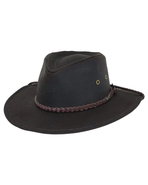 1486-brn Unisex Grizzly Oilskin Hat by Outback Trading Co. – Rushing Boots