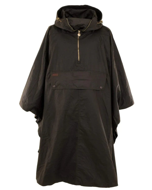 2101-brn-one Unisex Packable Oilskin Poncho by Outback Trading Company